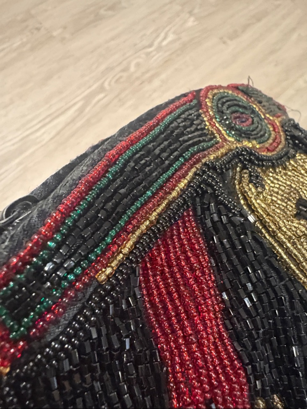 Dior Beaded Clutch in Black, Gold, Green & Red - Picture 5 of 11